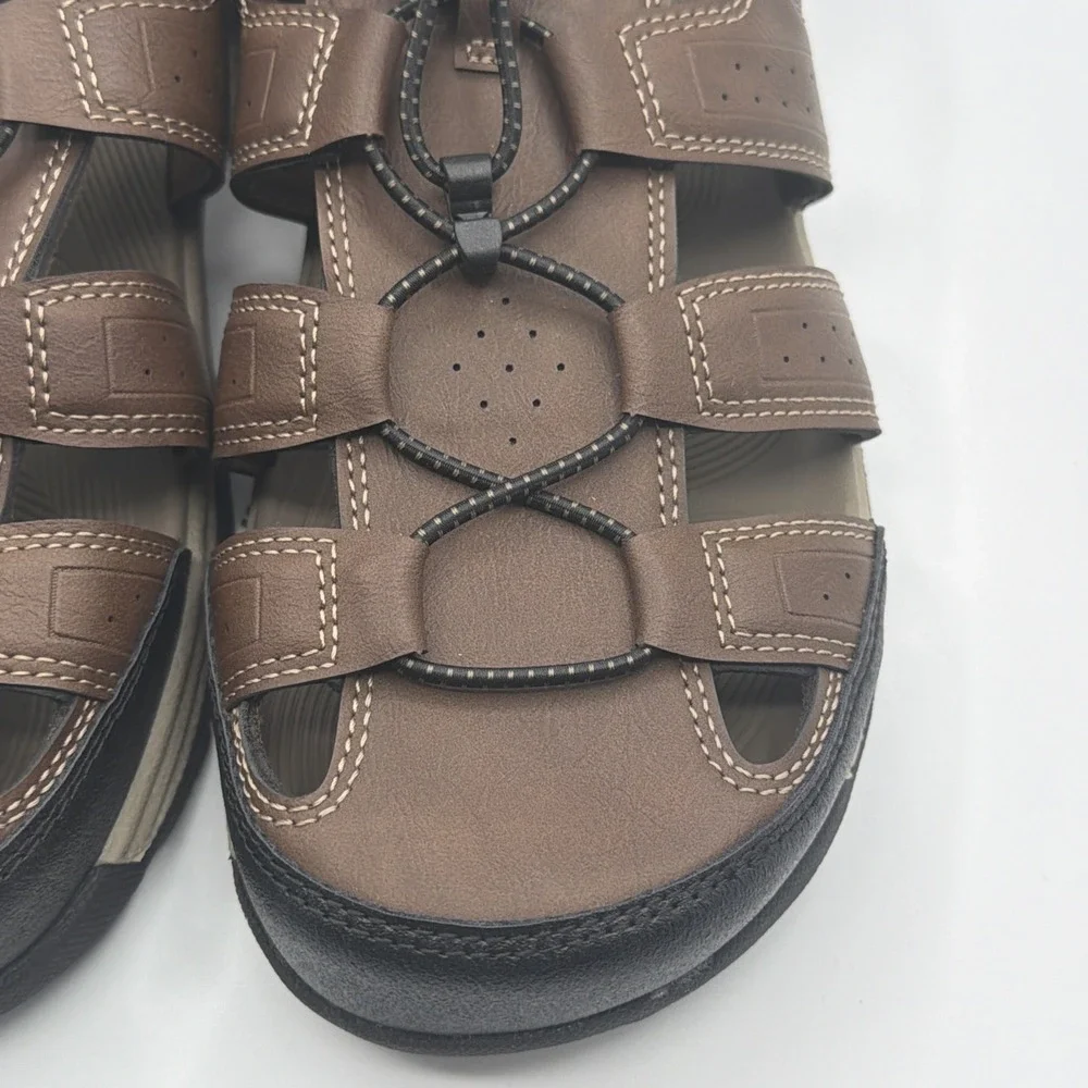 Ozark Trail Mens Closed Toe Sandals 11 Brown Hiking Outdoor Water Shoes New